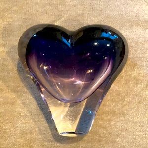 Purple Glass Heart Vase